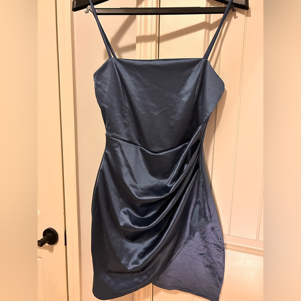 Windsor Satin Blue Mini Dress